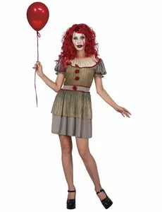 Psyko-klovnekostyme til kvinner, Størrelse: Medium