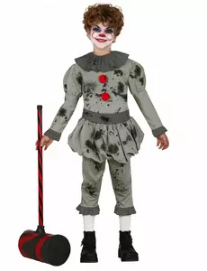 Psychopathic clown costume for boys, Size: 5-6 years (110-115 cm)