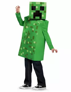 Deluxe Minecraft Creeper Costume for Kids, Size: 10-12 years (137 - 149 cm)