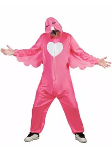Flamingokostyme til voksne, Størrelse: Large