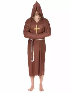 Lysebrunt munkekostyme for menn, stor størrelse, Størrelse: XXX-Large (160-190cm)