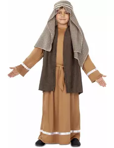 Brunt Joseph-kostyme til gutter, Størrelse: 10–12 år (140–152 cm)