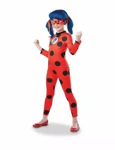 Miraculous Ladybug costume and mask for girls, Size: 5-6 years (110 to 116 cm)