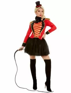 Red ringmaster costume for women, Size: Medium