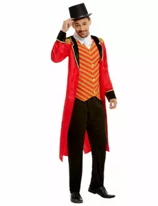 Red ringmaster costume for men, Size: Medium