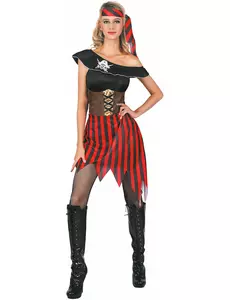 Piratkostyme for kvinner, Størrelse: Medium