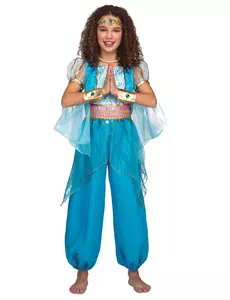 Turkis orientalsk prinsessekostyme for jenter, Størrelse: 9 år (122 – 134 cm)