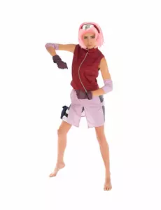 Sakura Haruno Naruto kostyme for kvinner, Størrelse: Medium