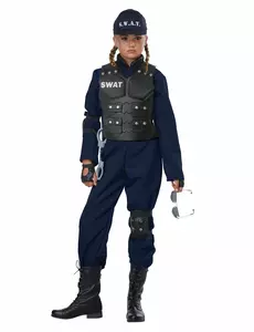 Luxury swat costume for children, Size: 8-10 years (140 cm)
