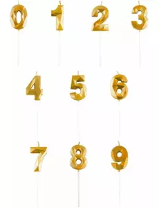 Gold number candle with diamond effect 5 cm, Size: 3