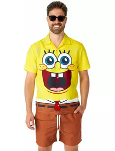 Suitmeister Voksen Svampebob Firkant Sommerkostyme, Størrelse: X-Large (EU 56-58)