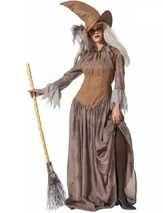 Brun heksehattkostyme til kvinner, Størrelse: Medium/Large