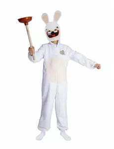 Raving Rabbids-kostyme med maske til barn, Størrelse: 10–12 år (130 – 140 cm)