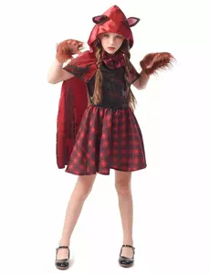 Varulv-hettekostyme til jenter, Størrelse: 4–6 år (110–120 cm)