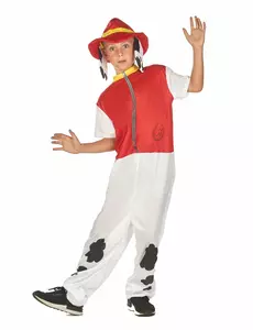 Rødt brannmannshundkostyme til barn, Størrelse: 7–9 år (120–130 cm)