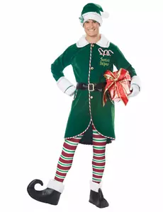 Luksuriøst julenissekostyme til menn, Størrelse: Small/Medium