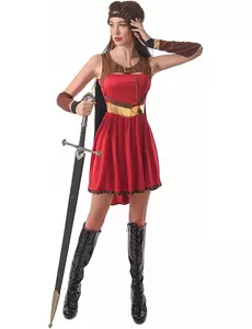 Middelalderkrigerkostyme for kvinner, Størrelse: Medium