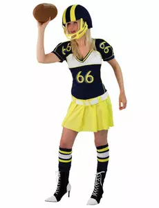 Gult amerikansk fotballspillerkostyme til dame, Størrelse: Medium