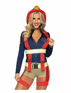 Luxury sexy firefighter shorts costume for women, Size: Medium (40-42)