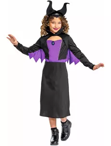 Klassisk Maleficent-kostyme for jenter, Størrelse: 5–6 år (109–126 cm)