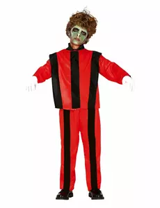 Red pop star costume for boys, Size: 9 years (125-135 cm)