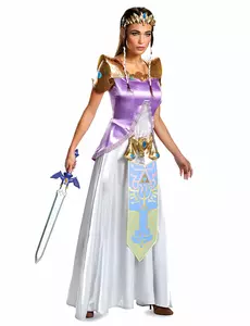 Deluxe Prinsesse Zelda-kostyme for kvinner, Størrelse: Small
