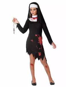 Blodig nonnekostyme for jenter, Størrelse: 10–12 år (145–160 cm)