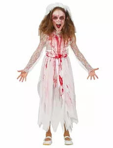 Blodig brudekjolekostyme for jenter, Størrelse: 10–12 år (142–148 cm)