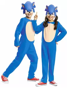 Grunnleggende Sonic-kostyme til barn, Størrelse: 5–6 år (109–126 cm)