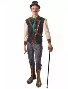 Steampunk-kostyme for menn, Størrelse: Medium