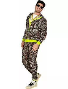 80-talls leopard treningsdraktkostyme for voksne, Størrelse: Medium