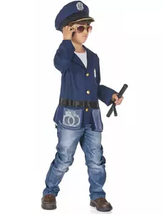 Children's police officer costume with accessories, Size: 4-6 years (110-120 cm)