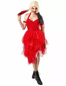 Harley Quinn rød damekjole - Suicide Squad 2, Størrelse: Medium