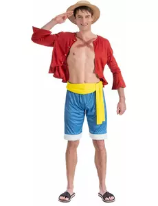 One Piece Luffy-kostyme til voksne, Størrelse: Small