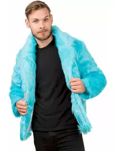 Adult blue faux fur coat, Size: Small