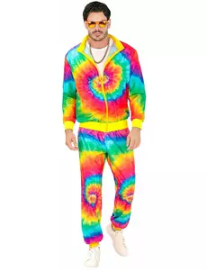 Fluorescerende tie-and-dye treningsdress for voksne i store størrelser, Størrelse: X-Large