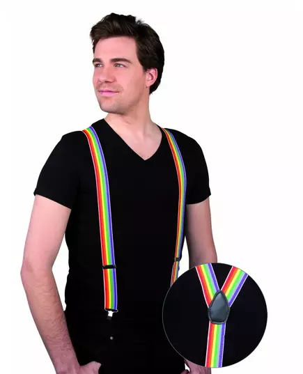 Adult multi-colored suspenders