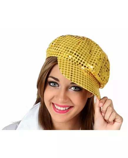 Adult Gold Sequin Disco Cap