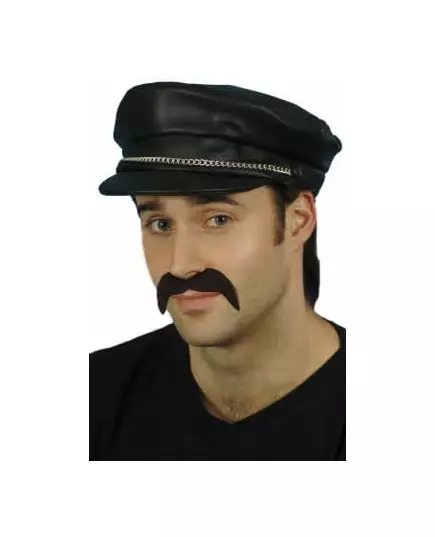 Svart bikercaps for voksne