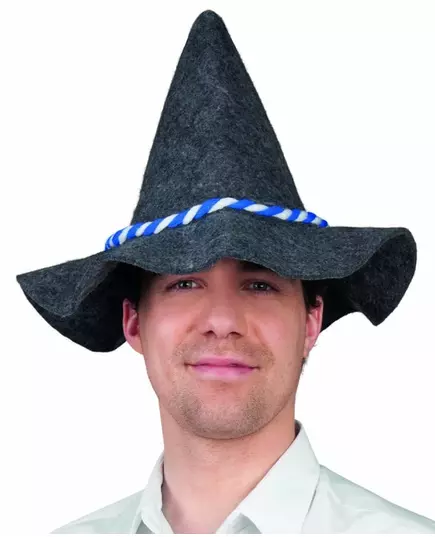 Bayersk hatt for voksne med blå og hvit snor