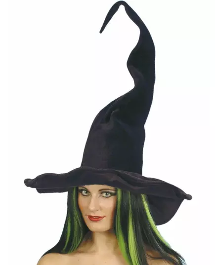 Black velvet witch hat for women in Halloween