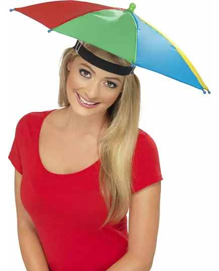 Flerfarget paraplyhatt for voksne