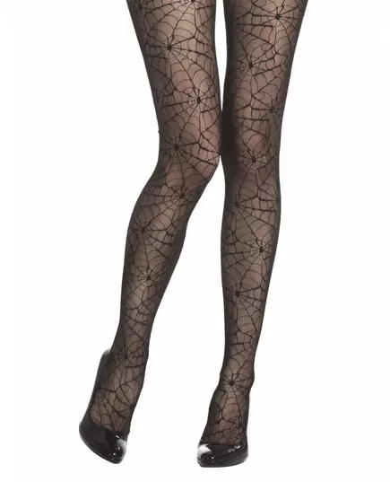 Dame Halloween-tights med spindelvev