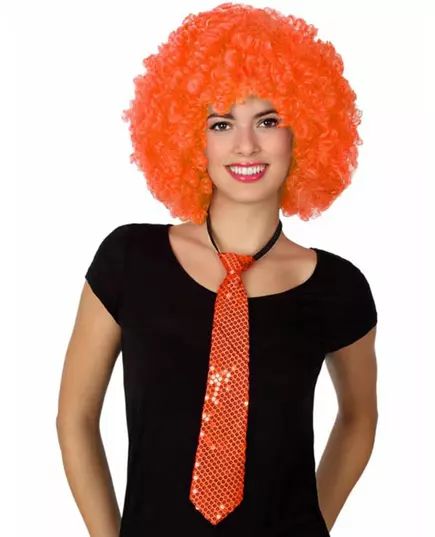 Adult orange sequin tie