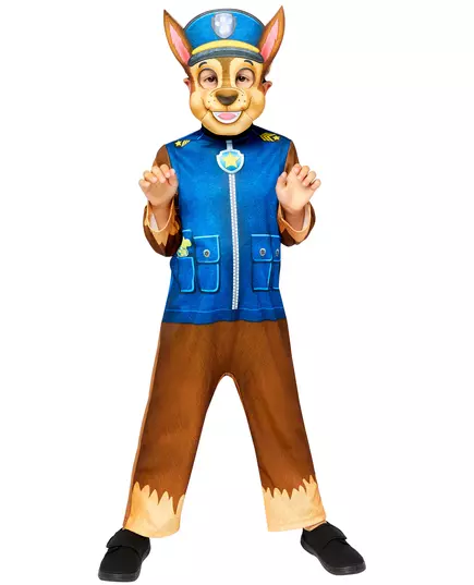Paw Patrol Chase barnekostyme og maske, Størrelse: 3–4 år (94–104 cm)