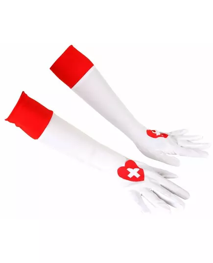 Adult nurse white long gloves