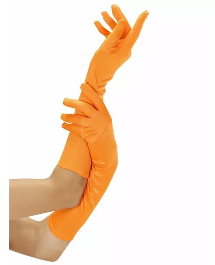 Adult fluorescent orange long gloves