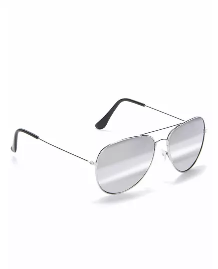 Adult silver rimmed aviator black sunglasses