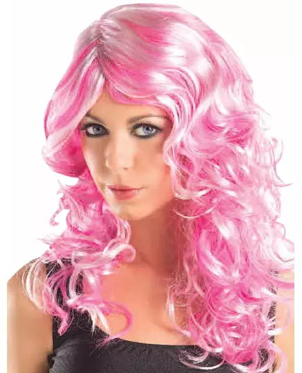 Women's pink curly wig