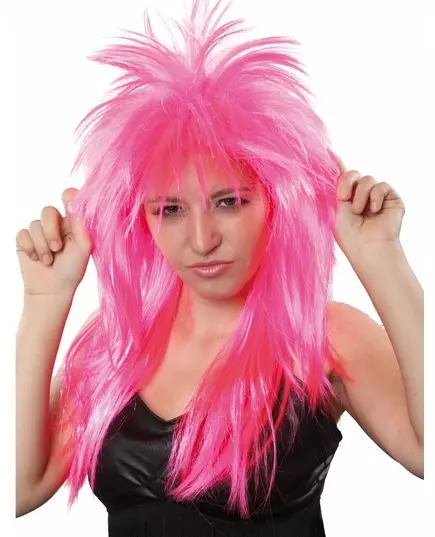 Pink rock singer wig for women